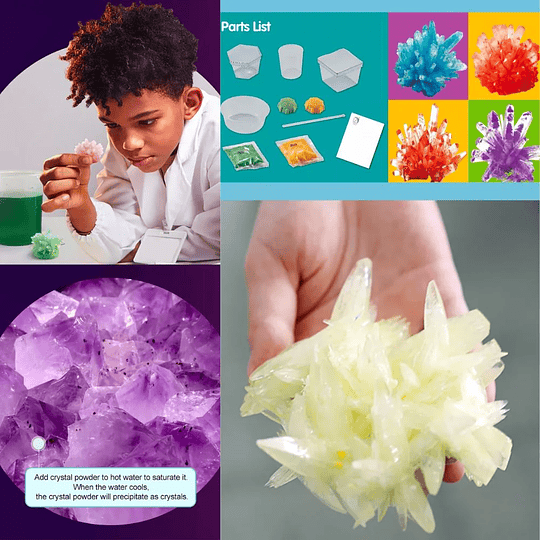 Kit De Ciencias Experimento Cultivo Cristales, Juguete Educativo