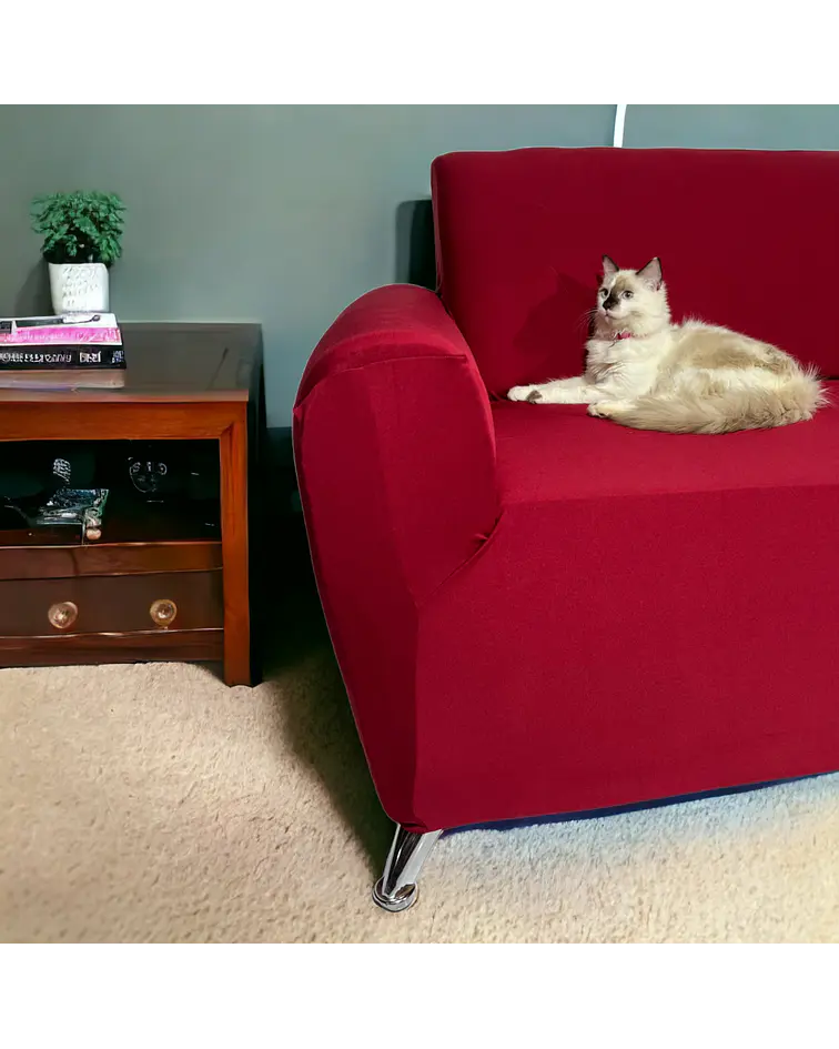 Forro Protector Elástico De Dos Puestos Para Sofá Con Brazos