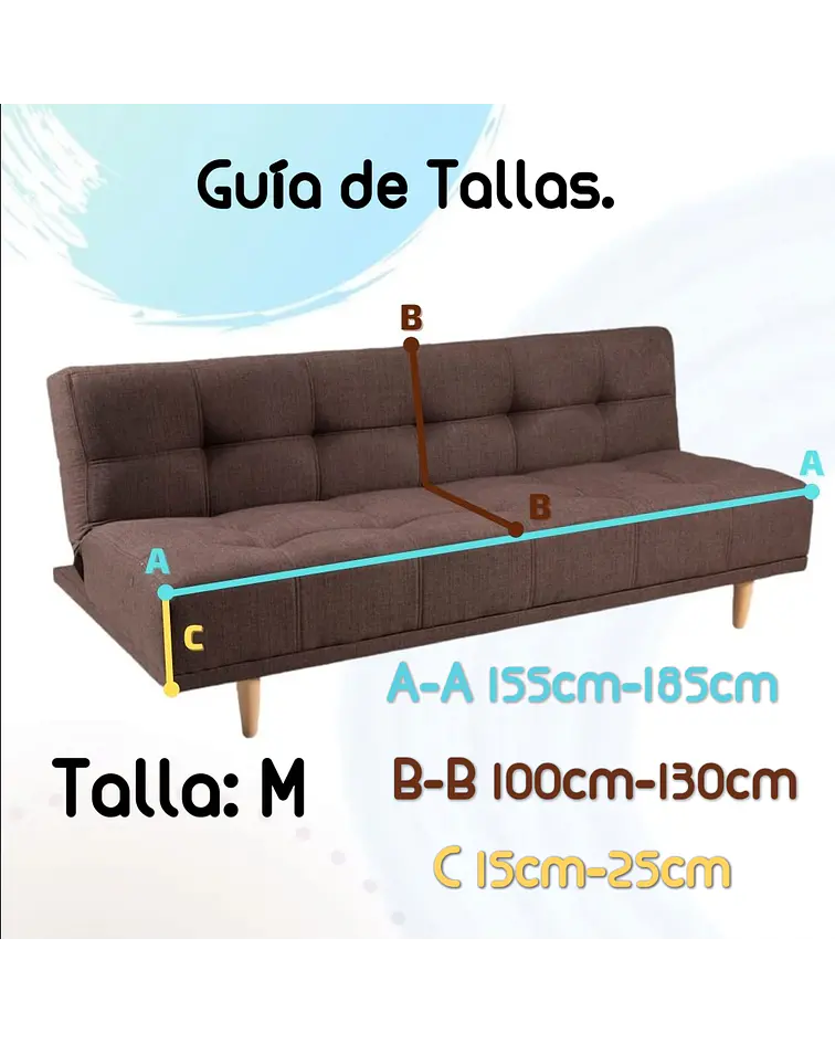 50% OFF Forro Protector Elástico Para Sofá Sin Brazos Talla M