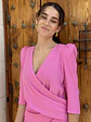 Vestido cruzado manga nudo, tejido crepe - Miniatura 7