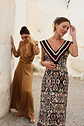 25119 vestido estampado cuello pasamaneria - Miniatura 2