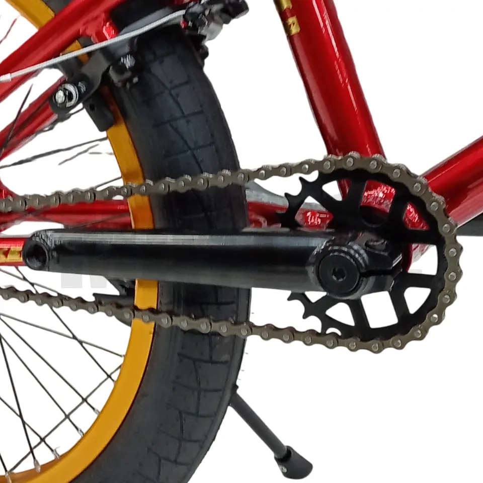 Bicicleta BMX Freestyle de Aluminio con Rotor 360° y 4 Pegs Roja/Dorada 7
