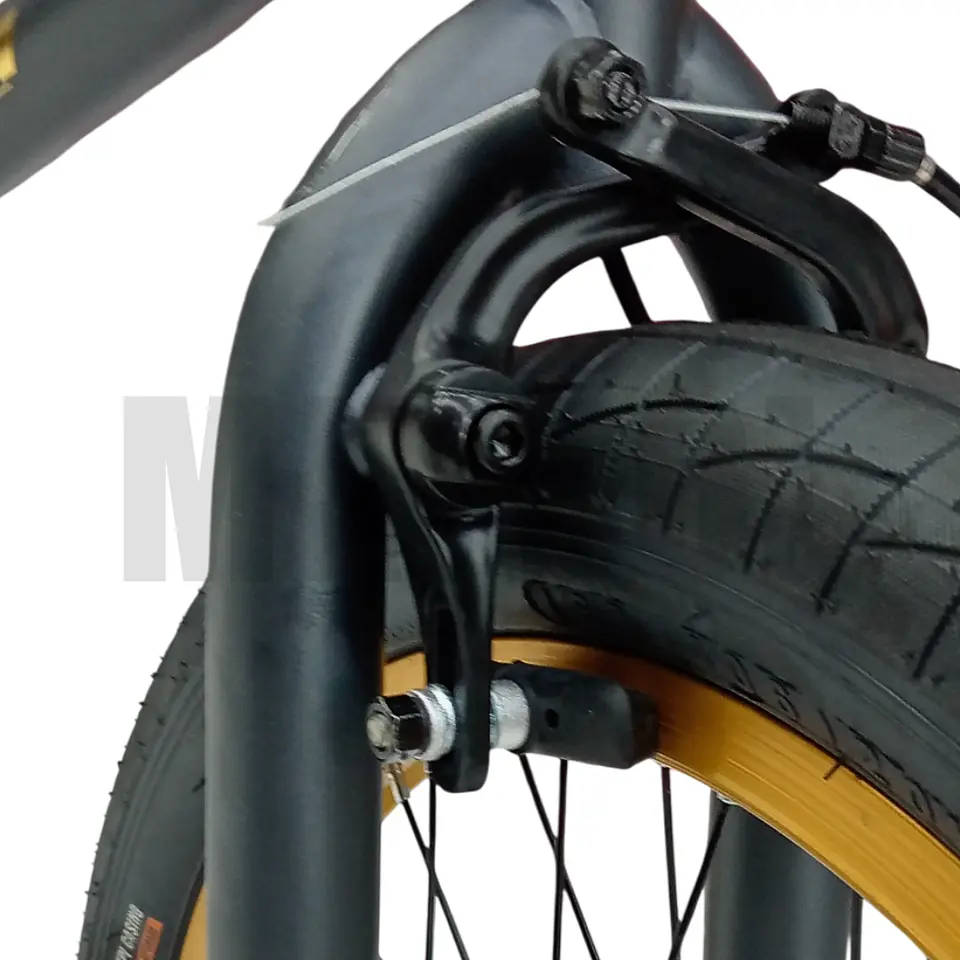Bicicleta BMX Freestyle de Aluminio con Rotor 360° y 4 Pegs Gris/Dorado 4