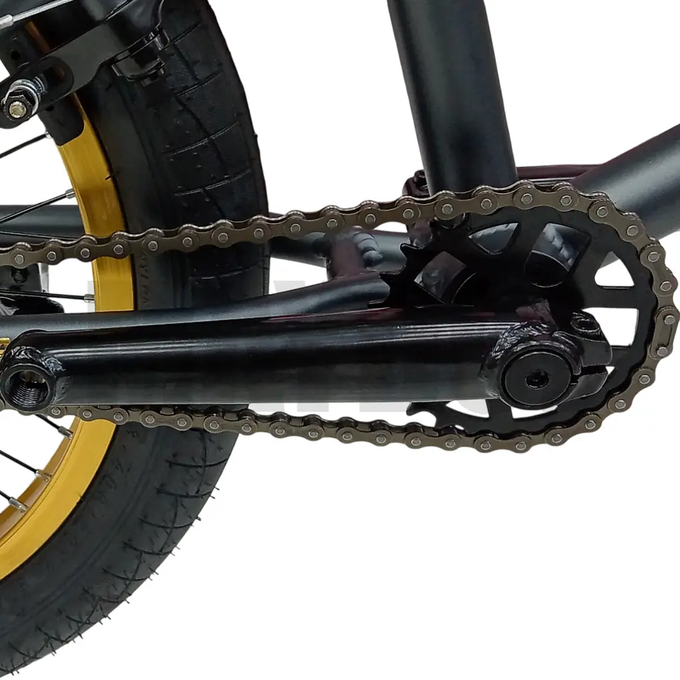 Bicicleta BMX Freestyle de Aluminio con Rotor 360° y 4 Pegs Gris/Dorado 5