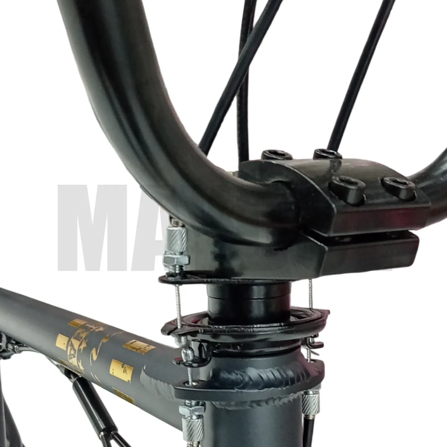 Bicicleta BMX Freestyle de Aluminio con Rotor 360° y 4 Pegs Gris/Dorado 7