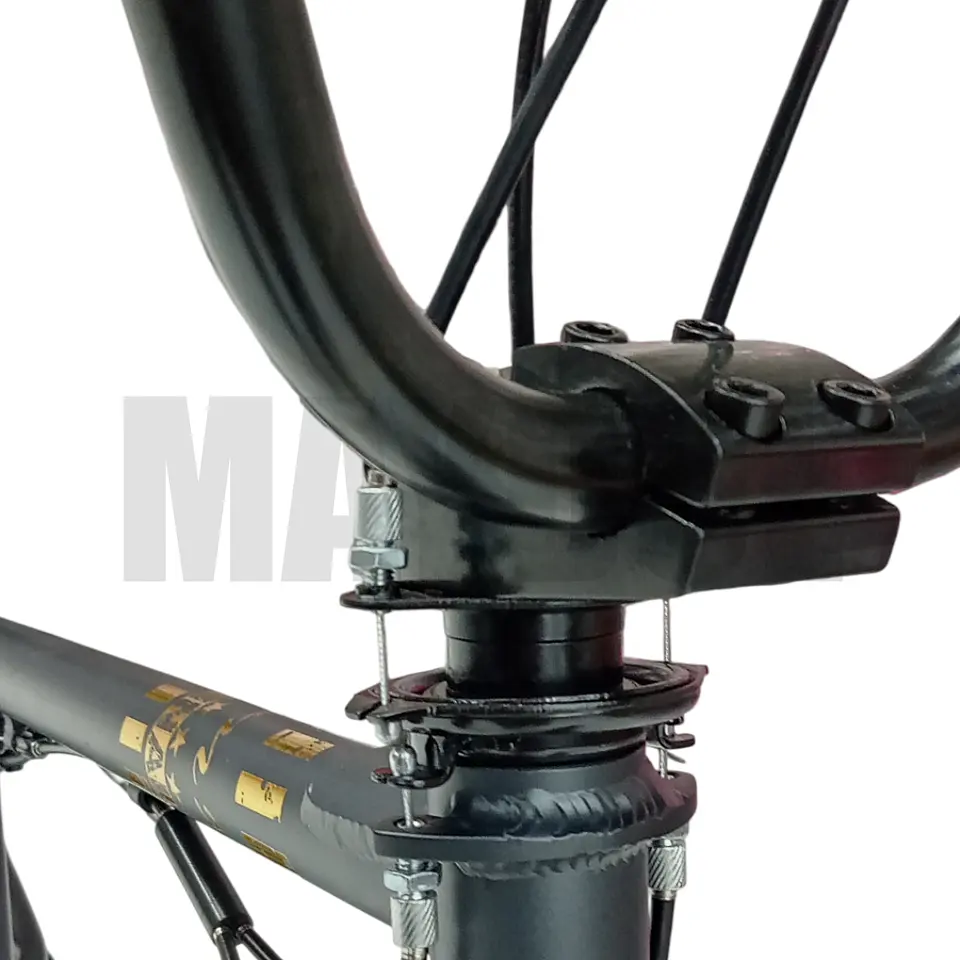 Bicicleta BMX Freestyle de Aluminio con Rotor 360° y 4 Pegs Gris/Dorado 7