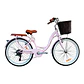 Bicicleta Vintage Aro 24 Rosada con Shimano y Canasta Amplia - Miniatura 1