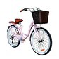 Bicicleta Vintage Aro 24 Rosada con Shimano y Canasta Amplia - Miniatura 2