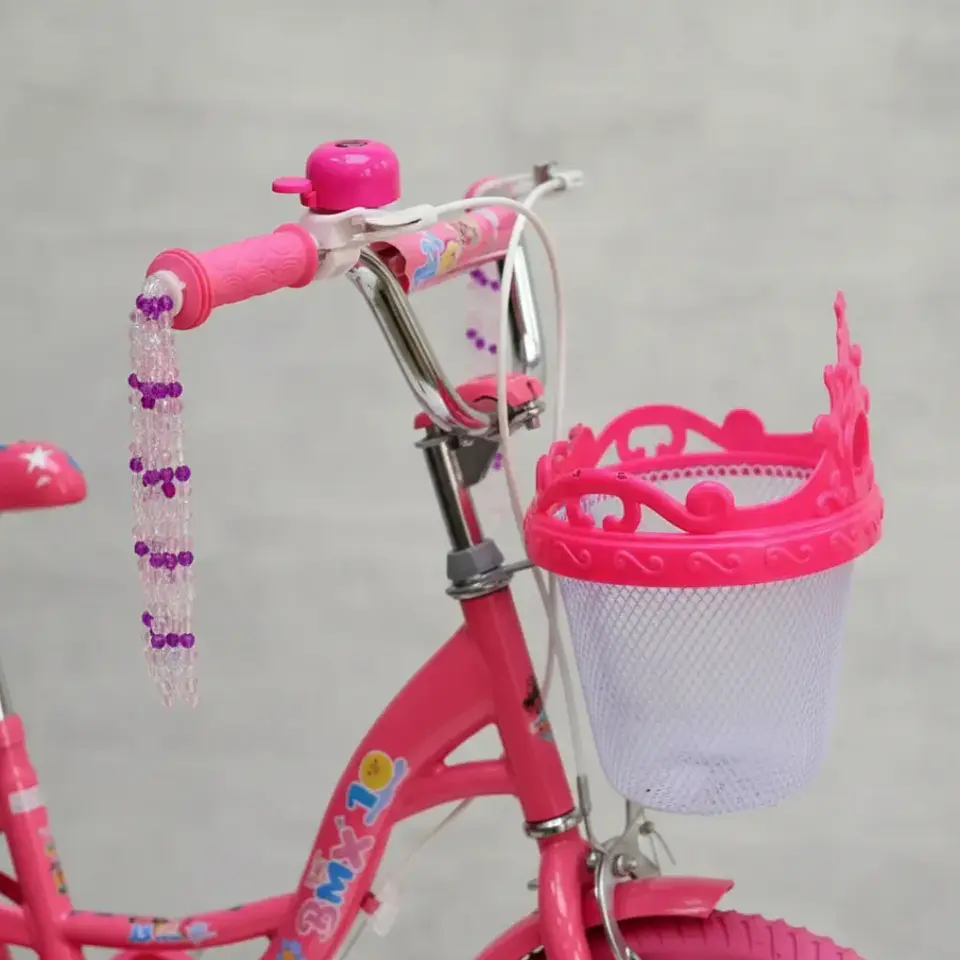 Bicicleta Jazy Aro 16 para Niñas Fucsia con Ruedas Auxiliares y Canasta 3