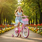 Bicicleta Jazy Aro 16 para Niñas Rosado con Ruedas Auxiliares y Canasta - Miniatura 2