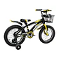 Bicicleta BMX Space Aro 16 para Niños Negro/Amarillo con Ruedas Auxiliares - Miniatura 3