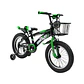 Bicicleta BMX Space Aro 16 para Niños Negro/Verde con Ruedas Auxiliares - Miniatura 2