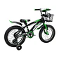 Bicicleta BMX Space Aro 16 para Niños Negro/Verde con Ruedas Auxiliares - Miniatura 3