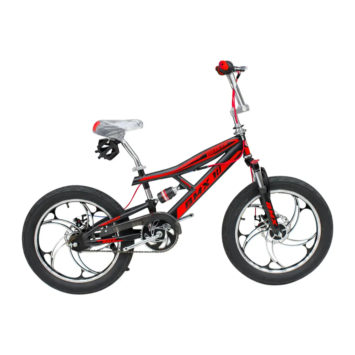 Bicicleta BMX Aro 20 Doble Suspensión con Aros de Magnesio Negro/Rojo 1