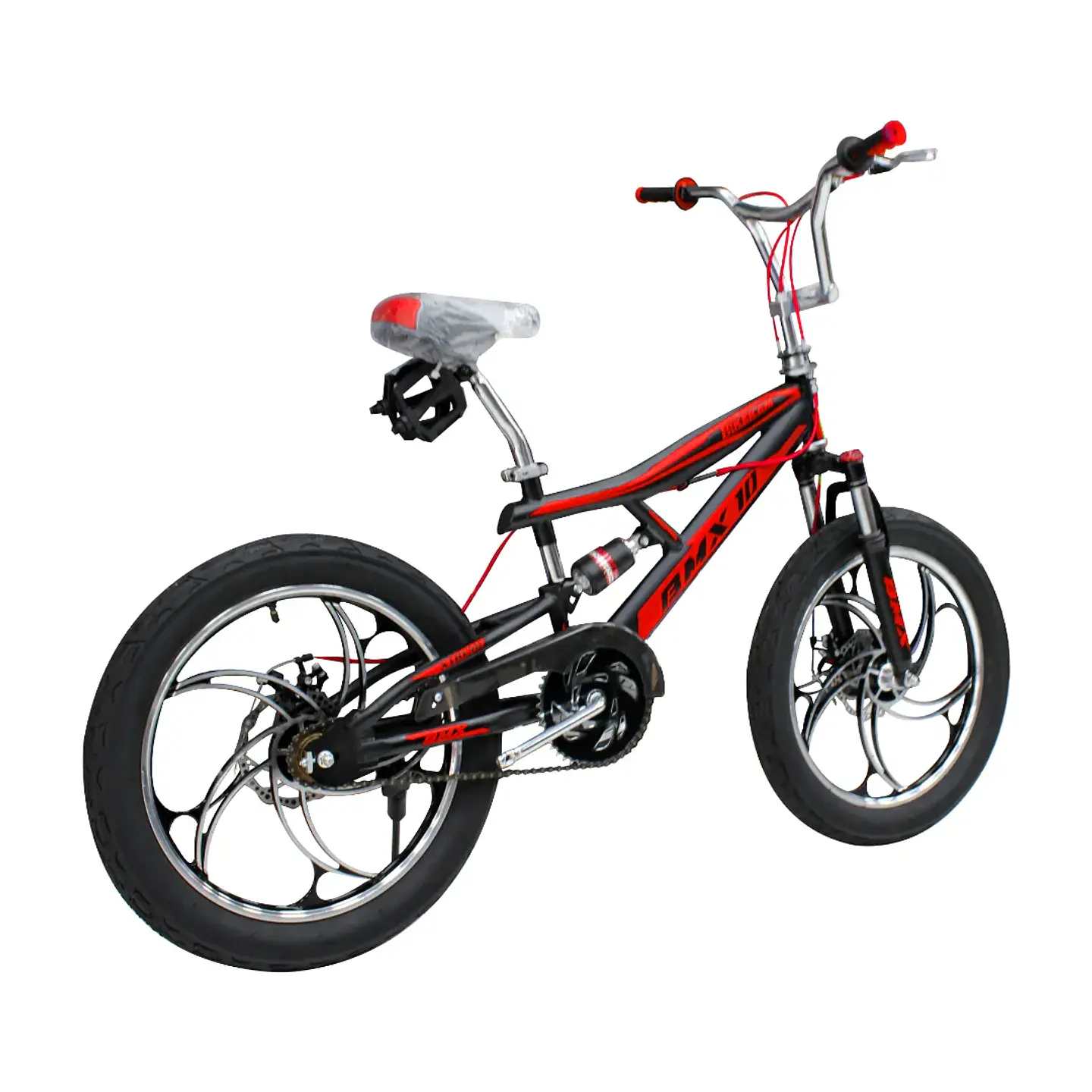Bicicleta BMX Aro 20 Doble Suspensión con Aros de Magnesio Negro/Rojo 3