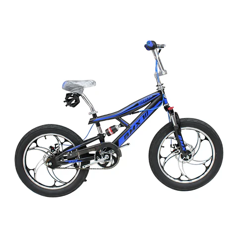 Bicicleta BMX Aro 20 Doble Suspensión con Aros de Magnesio Negro/Azul