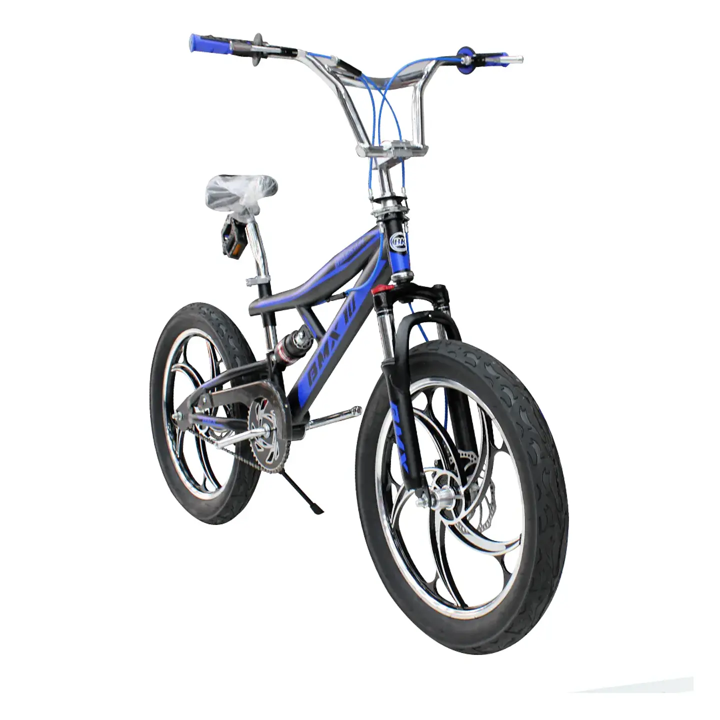 Bicicleta BMX Aro 20 Doble Suspensión con Aros de Magnesio Negro/Azul 2