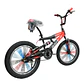 Bicicleta BMX Aro 20 con Suspensión, Rayos de Colores y 4 Pegs Negro/Rojo - Miniatura 3