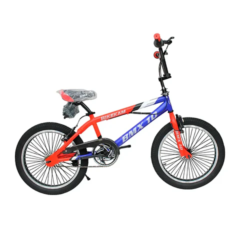 Bicicleta BMX Freestyle Aro 20 con Rotor 360°, 4 Pegs y Llantas Kenda Azul/Rojo