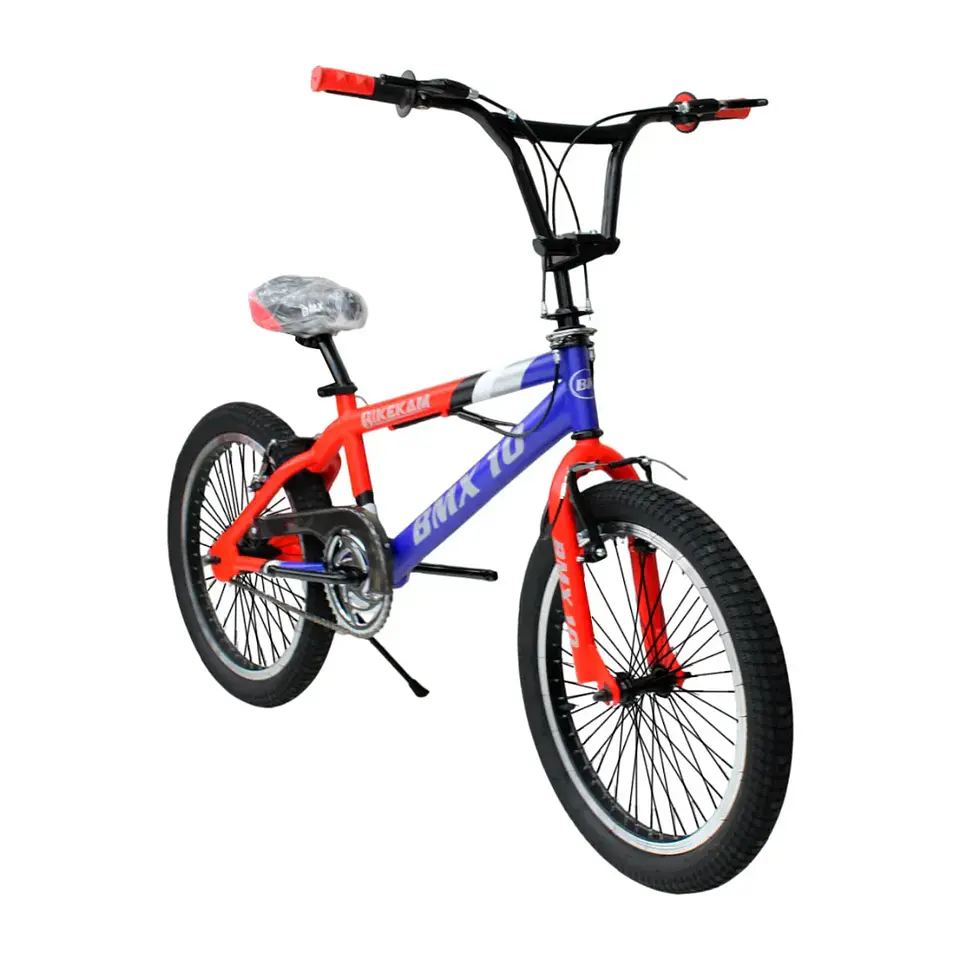 Bicicleta BMX Freestyle Aro 20 con Rotor 360°, 4 Pegs y Llantas Kenda Azul/Rojo 2