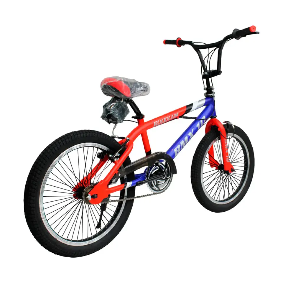 Bicicleta BMX Freestyle Aro 20 con Rotor 360°, 4 Pegs y Llantas Kenda Azul/Rojo 3