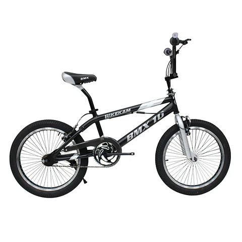 Bicicleta BMX Freestyle Aro 20 con Rotor 360°, 4 Pegs y Aros Triple Pared Negro/Gris