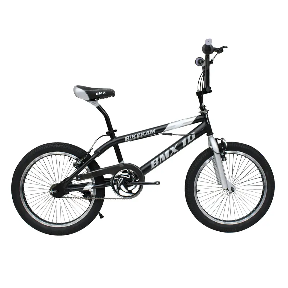 Bicicleta BMX Freestyle Aro 20 con Rotor 360°, 4 Pegs y Aros Triple Pared Negro/Gris 1