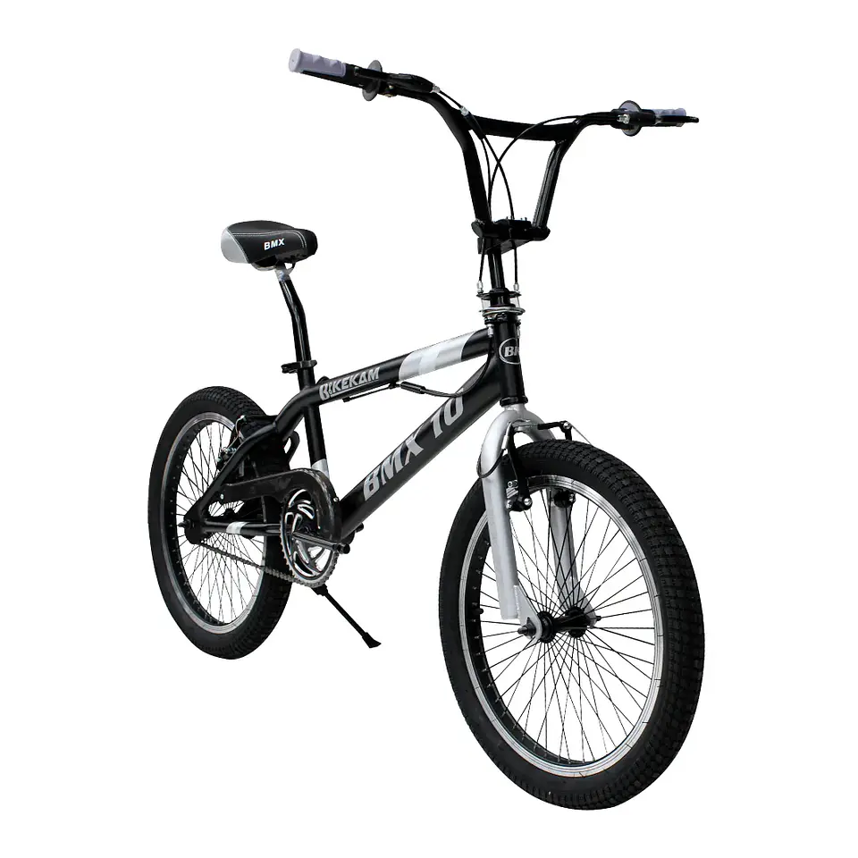 Bicicleta BMX Freestyle Aro 20 con Rotor 360°, 4 Pegs y Aros Triple Pared Negro/Gris 2