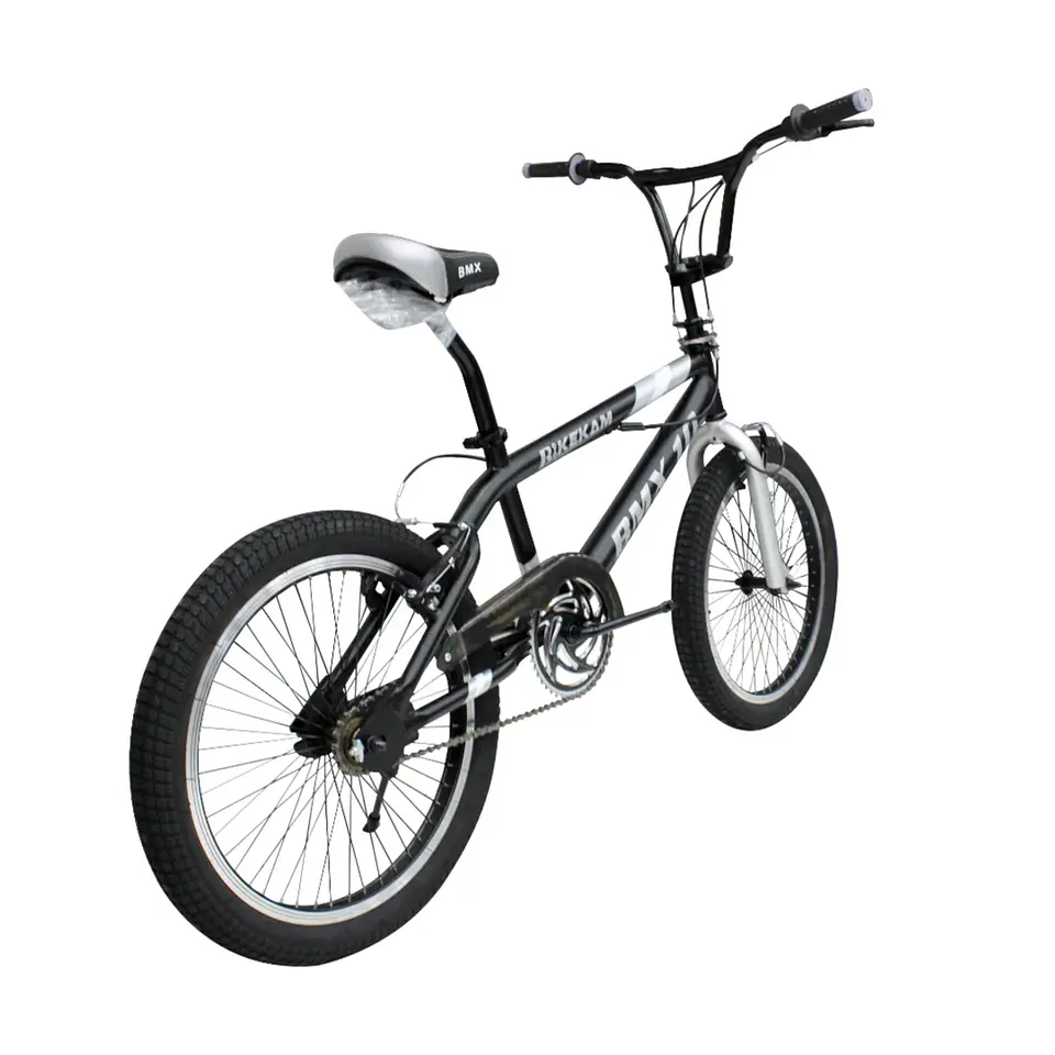 Bicicleta BMX Freestyle Aro 20 con Rotor 360°, 4 Pegs y Aros Triple Pared Negro/Gris 3