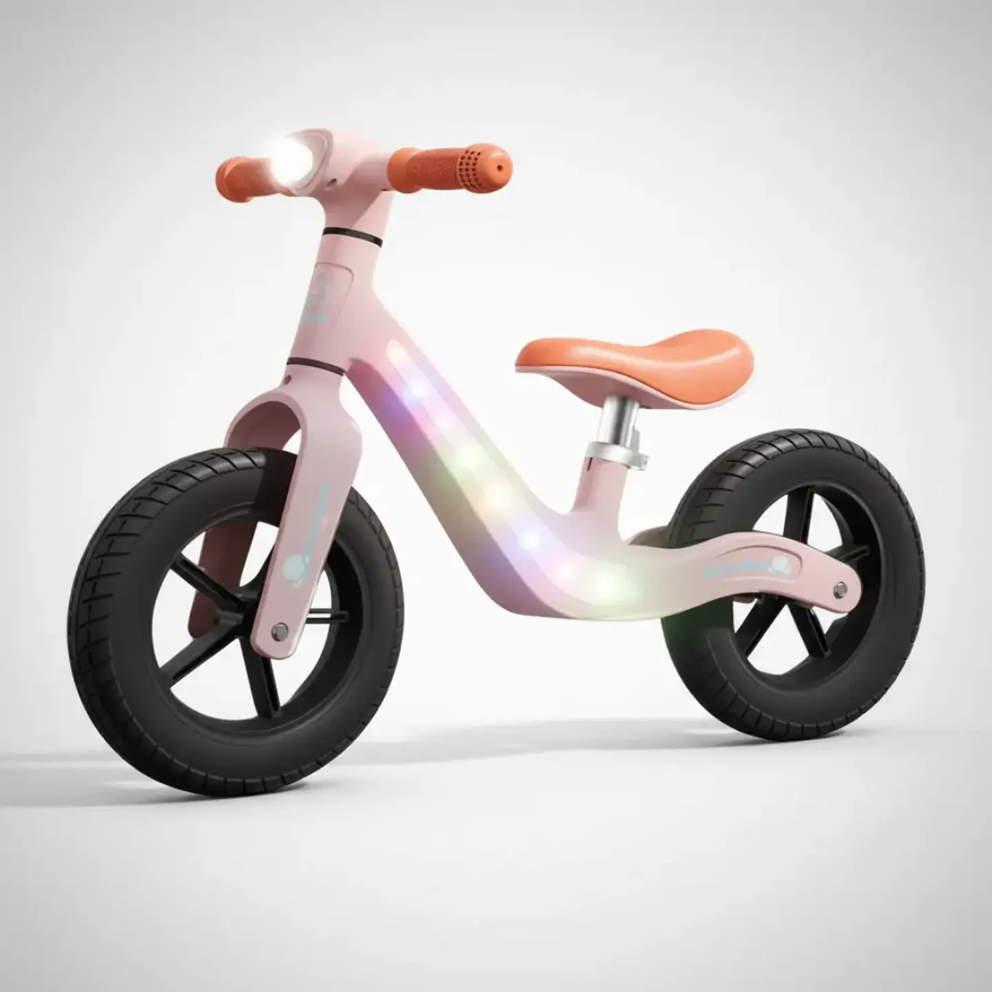 Bicicleta de Equilibrio para Niñas con Luces LED y Música Rosado 3