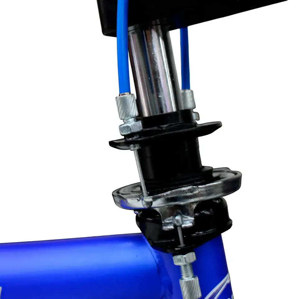Bicicleta BMX Aro 20 con Suspensión, Rayos de Colores y 4 Pegs Negro/Azul 4