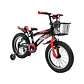 Bicicleta BMX Infantil Aro 16 Space para Niños Negro con Rojo y Ruedas Auxiliares - Miniatura 2