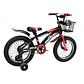 Bicicleta BMX Infantil Aro 16 Space para Niños Negro con Rojo y Ruedas Auxiliares - Miniatura 3