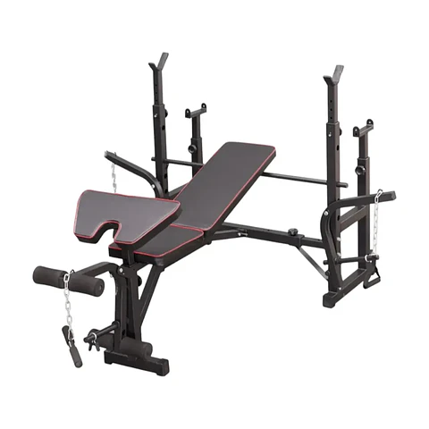 Banca Multifuncional Doble Rack PRO para Pesas hasta 180 kg
