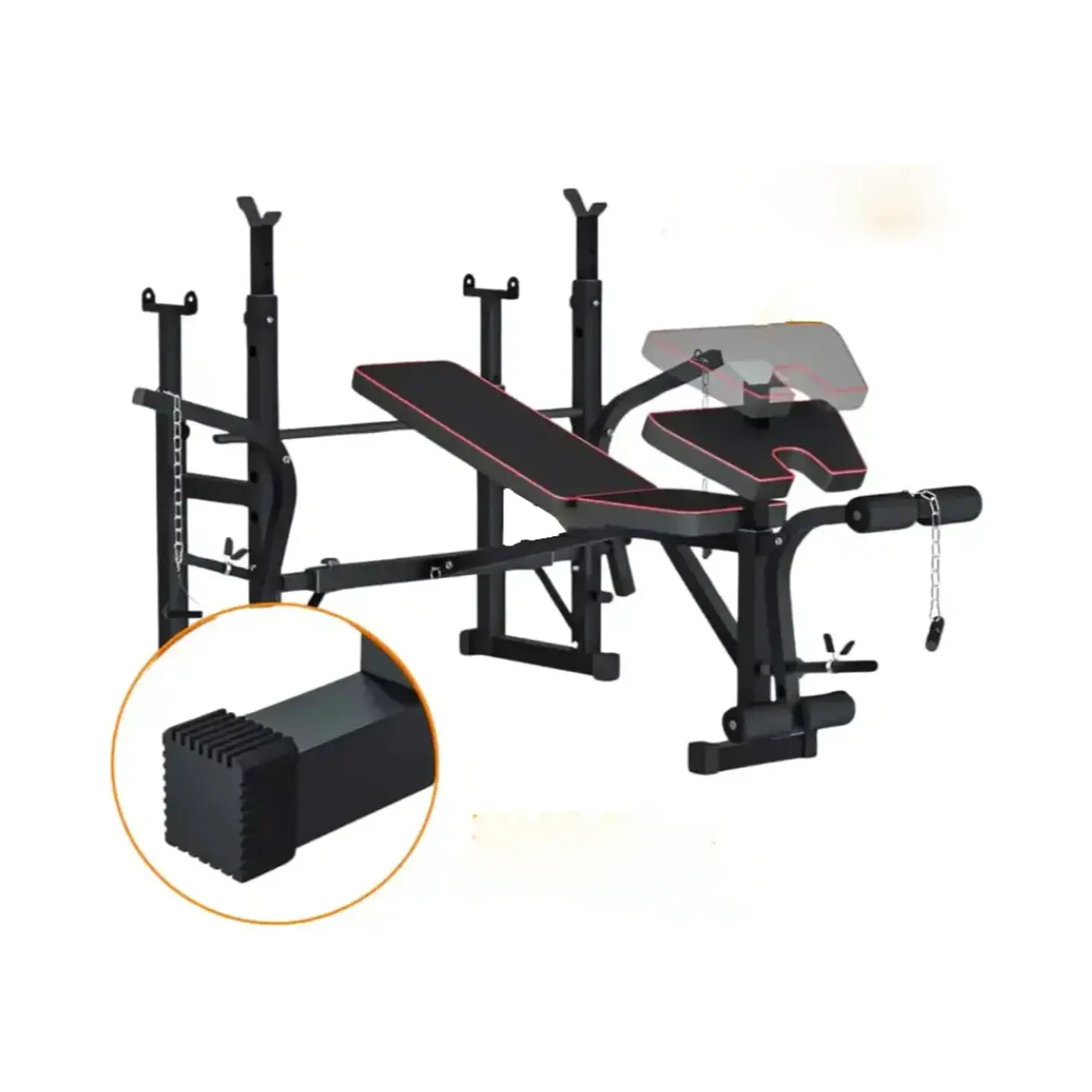 Banca Multifuncional Doble Rack PRO para Pesas hasta 180 kg 2