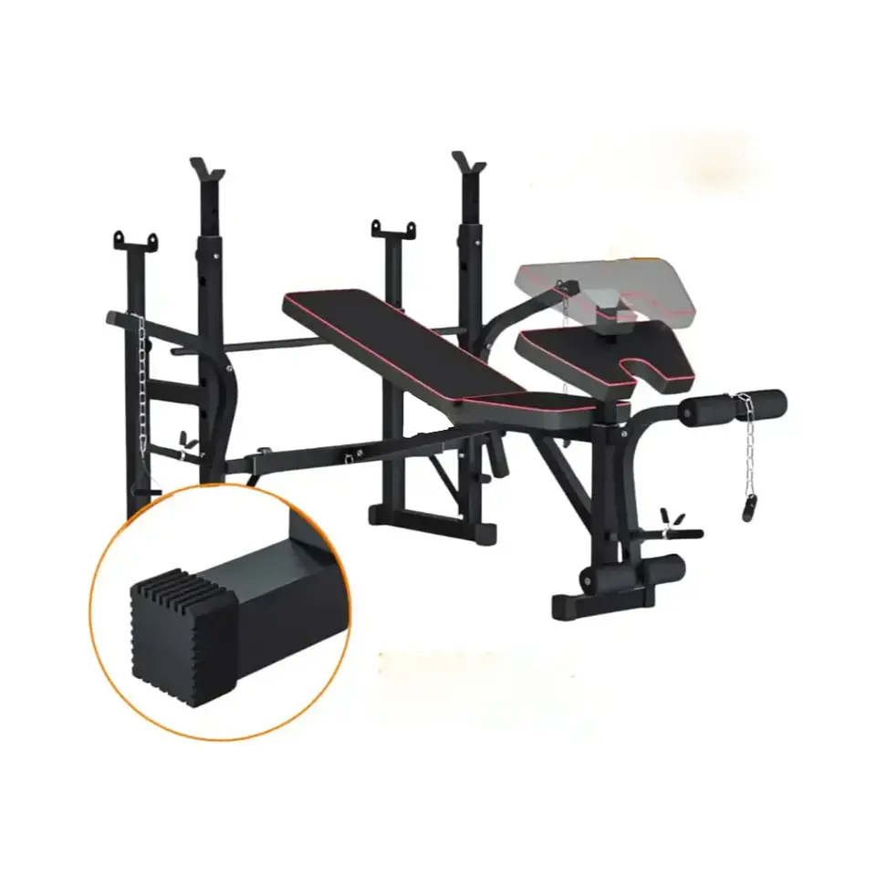 Banca Multifuncional Doble Rack PRO para Pesas hasta 180 kg 2