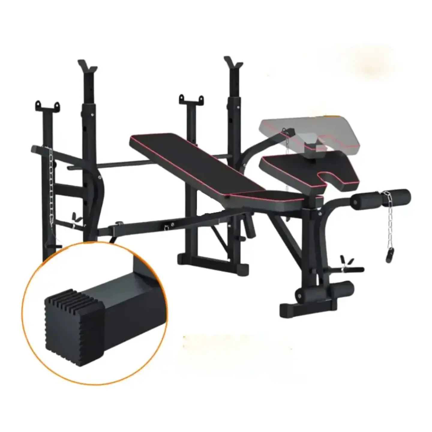 Banca Multifuncional Doble Rack PRO para Pesas hasta 180 kg 4