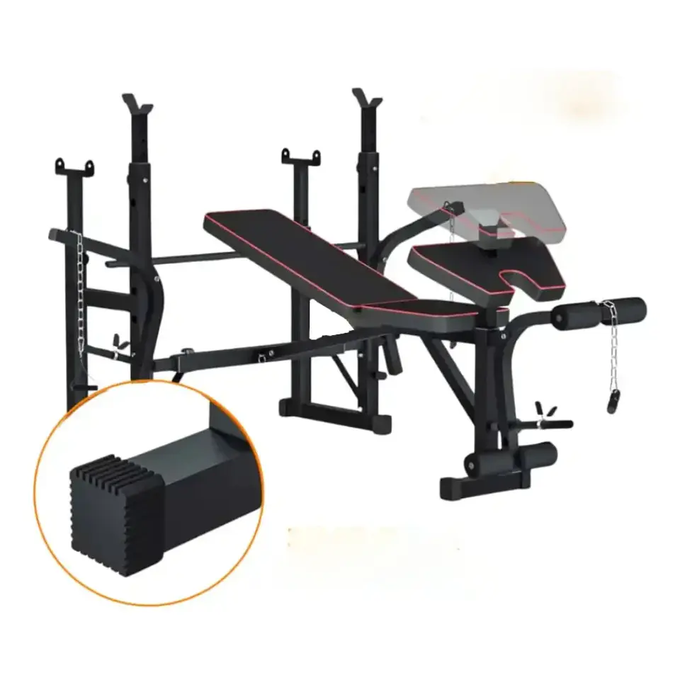 Banca Multifuncional Doble Rack PRO para Pesas hasta 180 kg 4