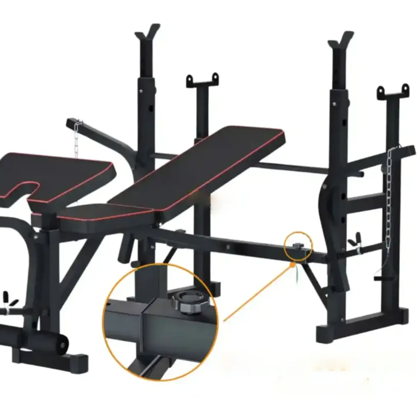 Banca Multifuncional Doble Rack PRO para Pesas hasta 180 kg 5