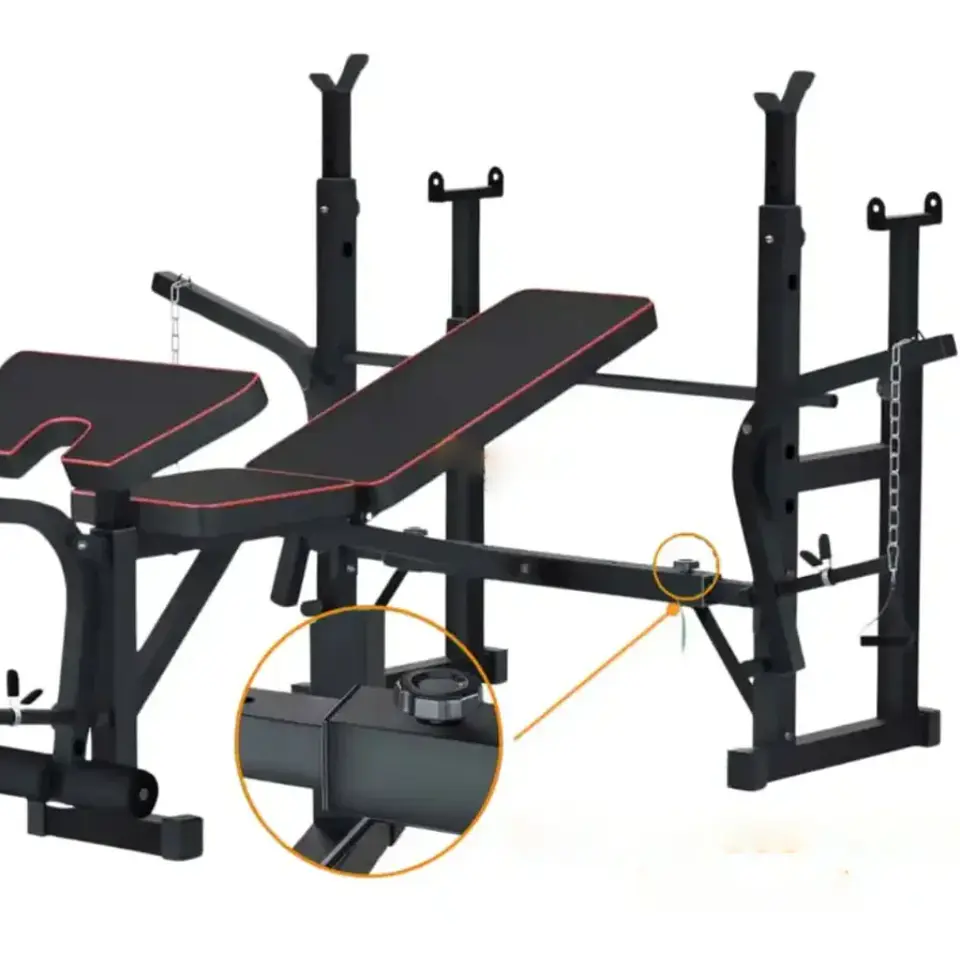 Banca Multifuncional Doble Rack PRO para Pesas hasta 180 kg 5