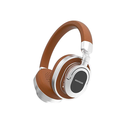 Audífonos Bluetooth Retro MOVISUN Urban Rock3 Marrón con Modo Juego, 28 Horas y Diseño Plegable
