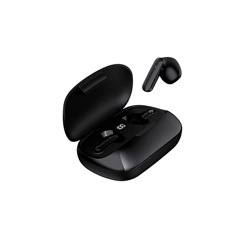 Audífonos Bluetooth MOVISUN Earbox Super TWS Negro con 67 Horas, Pantalla LED y Modo Juego