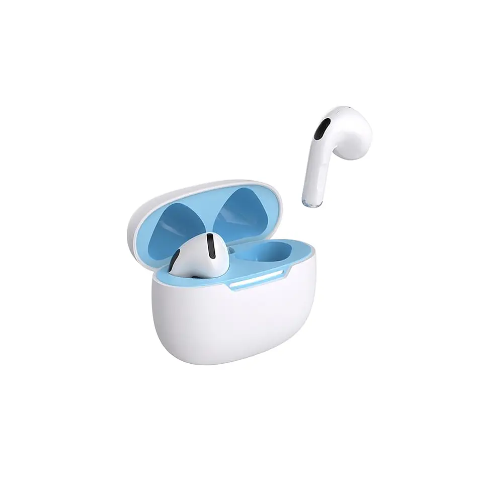 Audífonos Bluetooth MOVISUN T17 TWS Blanco con Modo Juego, Control Táctil y 16 Horas 3