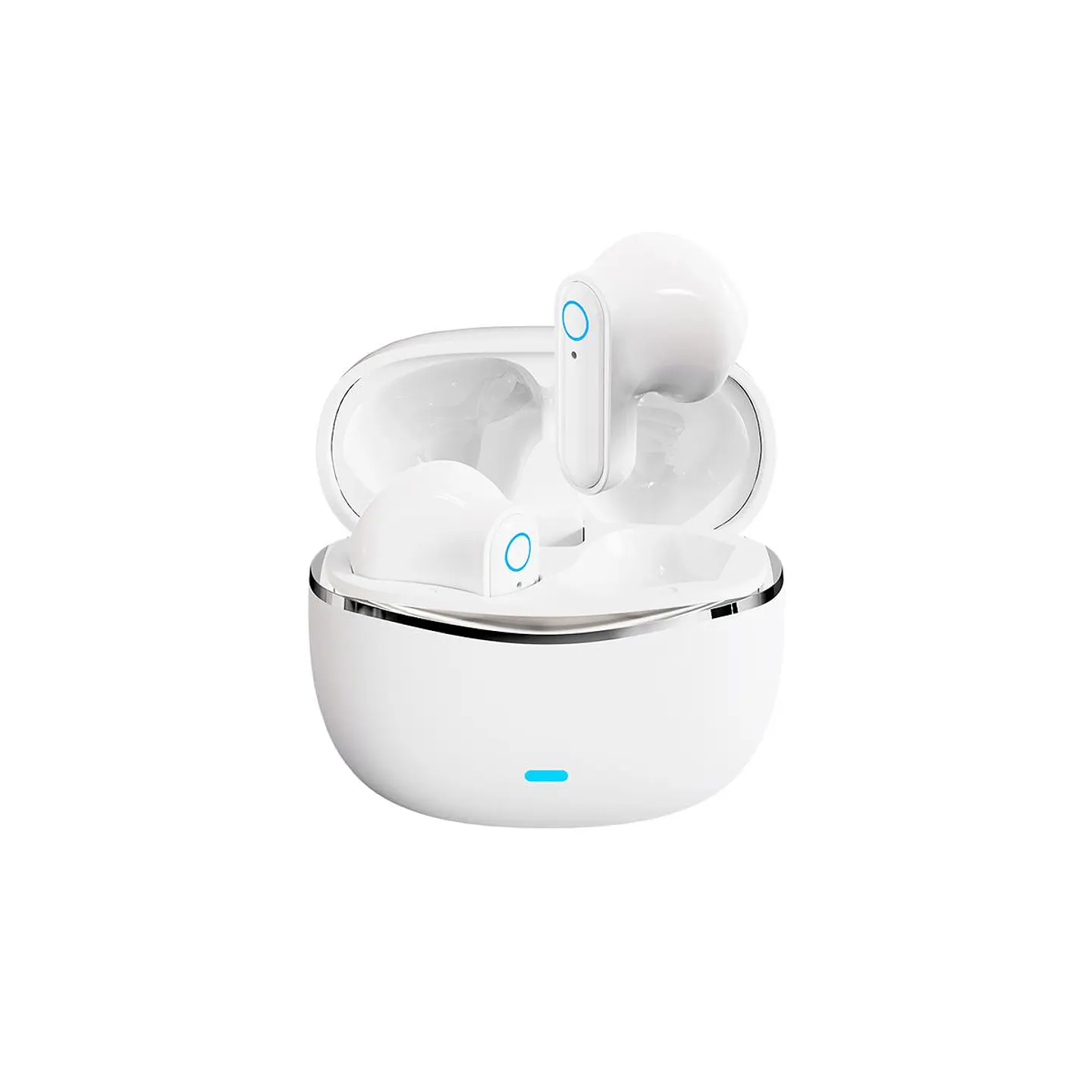 Audífonos Bluetooth MOVISUN T19 TWS Blanco con 16 Horas, Control Táctil y Micrófono 1