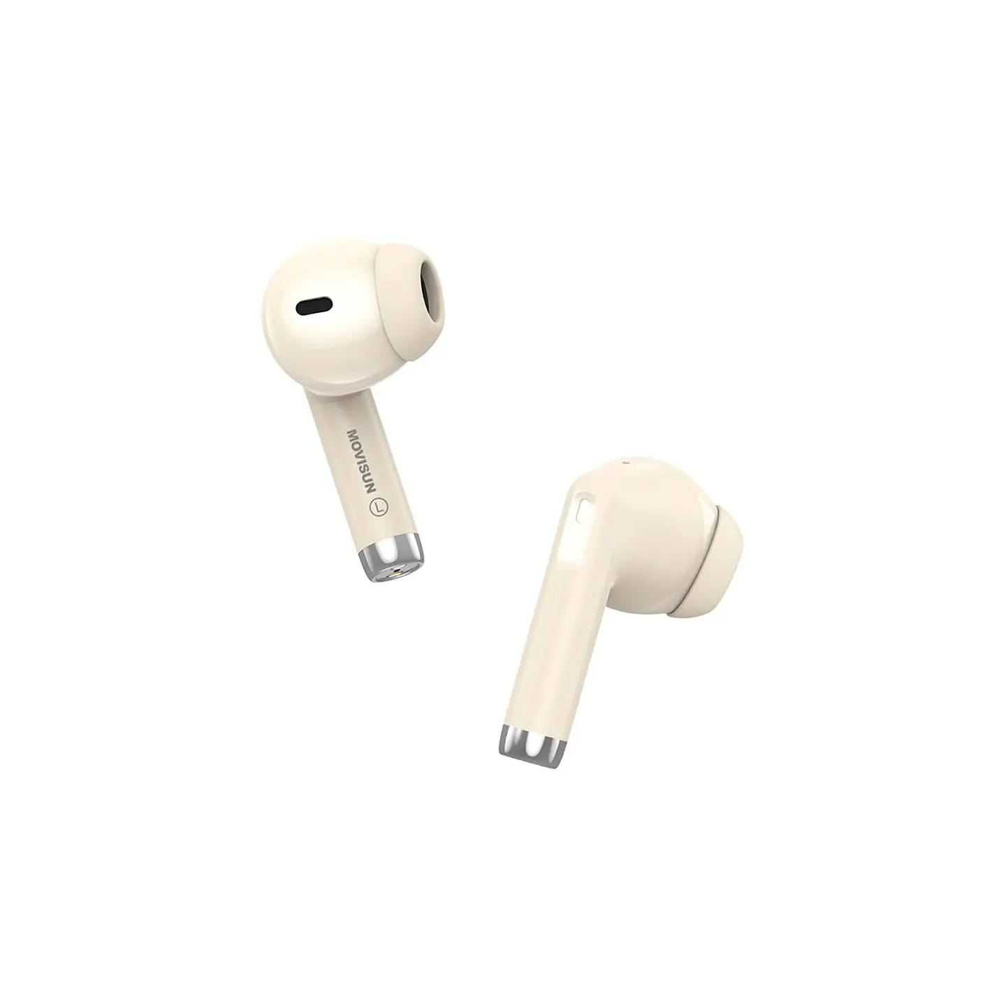 Audífonos Bluetooth MOVISUN T23 TWS Beige con 13 Horas, Sensor Táctil y Tipo C 2