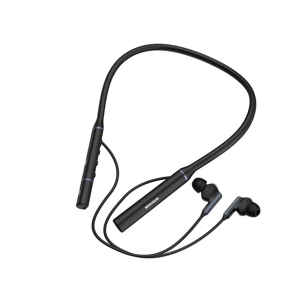 Audífonos Bluetooth de Collar MOVISUN Flex 4 Negro con 32 Horas, Sonido 3D y Modo Juego 3