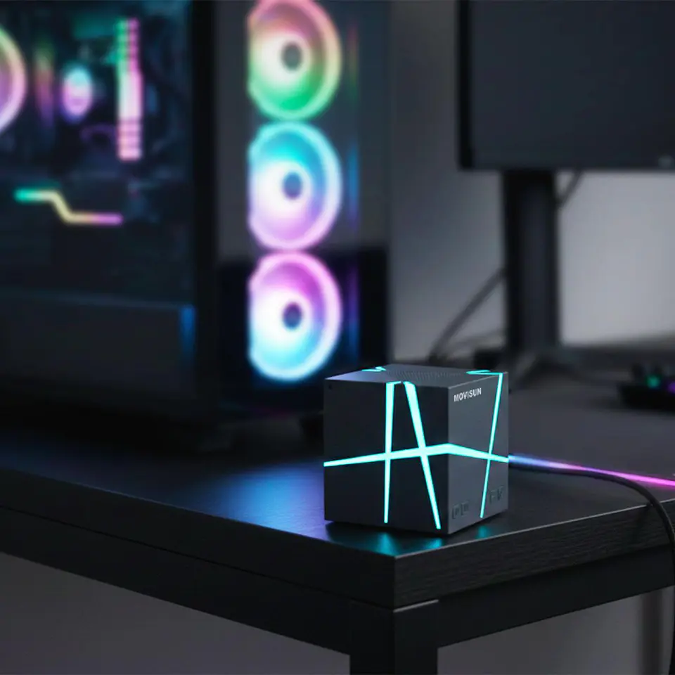 Parlante Bluetooth MOVISUN Power Magic 5W con Luces RGB, TWS y Bluetooth 6.0 6