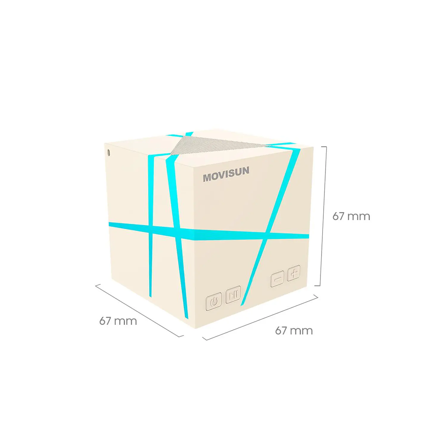 Parlante Bluetooth MOVISUN Power Magic 5W con Luces RGB, TWS y Bluetooth 6.0 Beige 5