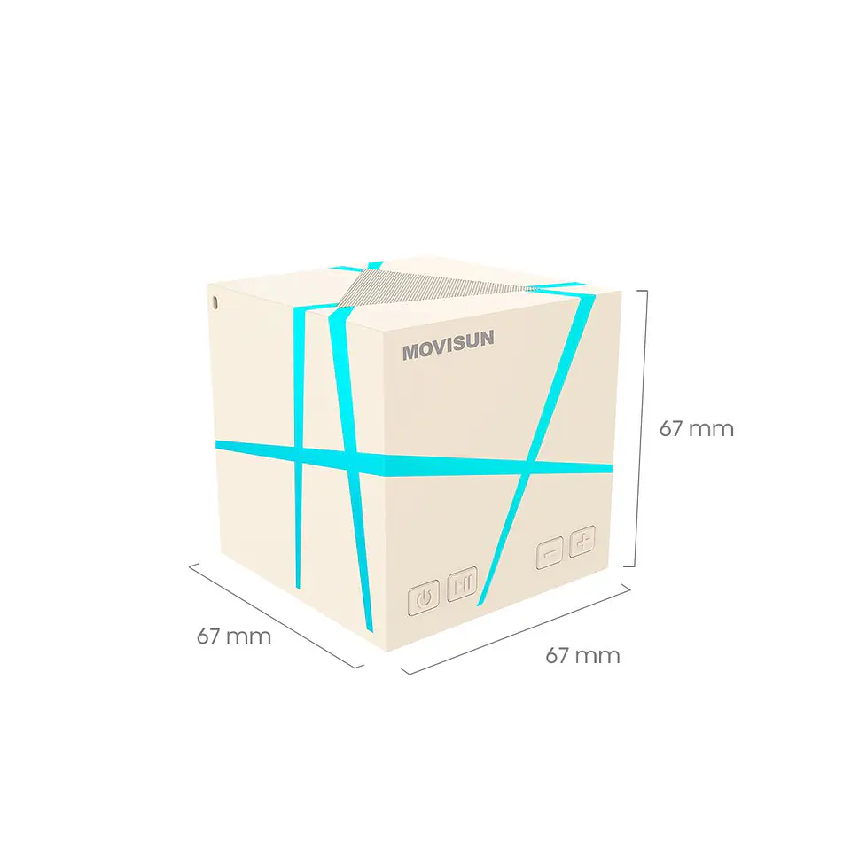 Parlante Bluetooth MOVISUN Power Magic 5W con Luces RGB, TWS y Bluetooth 6.0 Beige 5