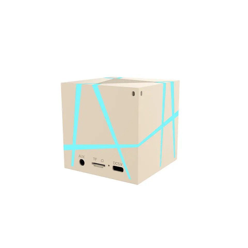 Parlante Bluetooth MOVISUN Power Magic 5W con Luces RGB, TWS y Bluetooth 6.0 Beige 2